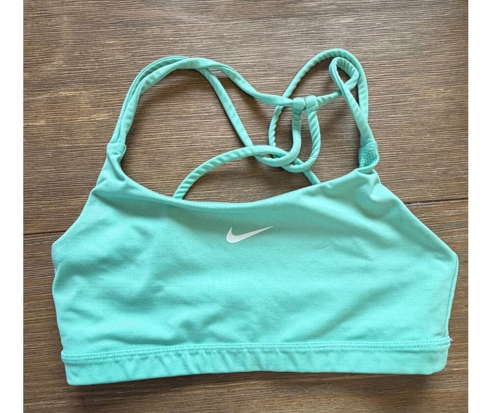 Nike Dri-FIT Strappy Sports Bra Aqua Blue Women's XS